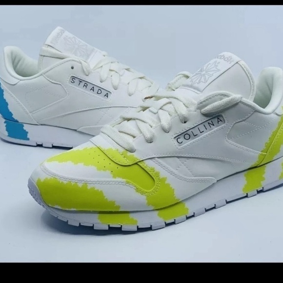 Reebok Shoes - Reebok Collina Strada "Call Mom" Yellow Blue Off White Shoes Women's Size 7